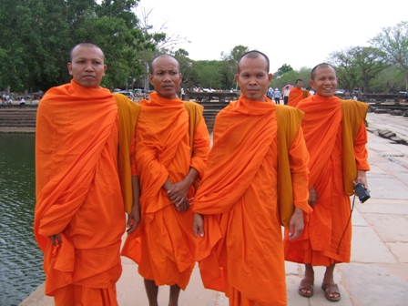 Munke ved Angkor Wat